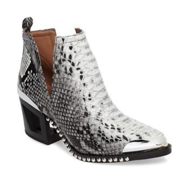 NEW Jeffrey Campbell Optimum Studded Snake Leather Bootie size 8.5 - Picture 2 of 12